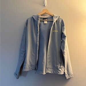 Patagonia Light Blue Zip-Up spring jacket
